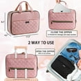 thumbnail image 3 of Women Toiletry Bag Travel Makeup Bag Stand Up Cosmetic Bag Pink, 3 of 5