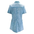 thumbnail image 5 of Vestido informal de manga corta con estampado para mujer: minivestido con cuello alto y bolsillos, tejido de poliéster, corte holgado, adecuado para el uso diario en primavera, otoño e invierno., 5 of 5