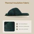 thumbnail image 4 of Womens Fuzzy Memory Foam Slippers Cross Band Cozy Plush Home Slippers Fluffy Furry Open Toe House Shoes Indoor Outdoor Slide Slipper, 4 of 6