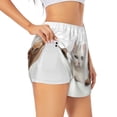 thumbnail image 1 of Balery Cute Kittens And Puppy Pantalones cortos deportivos para mujer con forro y dos bolsillos, elásticos, para entrenamiento, gimnasio, yoga-Large, 1 of 7