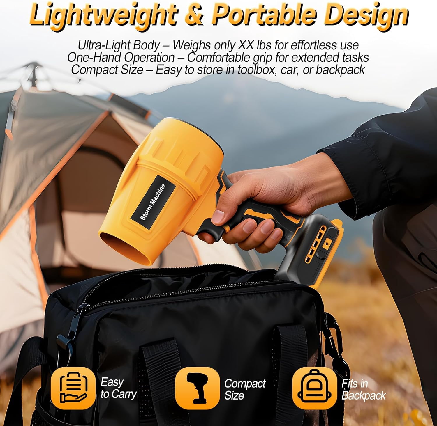 Cordless Leaf Blower Compatible with Dewalt 20V Max Battery, Cordless Dust Blower, Electric Turbo Jet Blower Handheld Battery Powered with Brushless Motor for Patio Garden Lawn (No Battery)