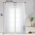 thumbnail image 3 of Cortinas transparentes OWENIE blancas de 244 cm de largo para dormitorio, 2 unidades, 3 of 9