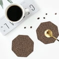 thumbnail image 4 of Kdxio Brown Leopard Funny Coasters,4 Pcs Leather Coasters,Housewarming Gifts,Protect Furniture from Water Marks Scratch and Damage, 4 of 8