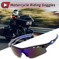 thumbnail image 2 of Gafas de montar Unique Bargains 1 juego PC Tri-acetel celulosa gafas de sol para motocross, ATV, lente azul plateado, marco azul negro, 2 of 7