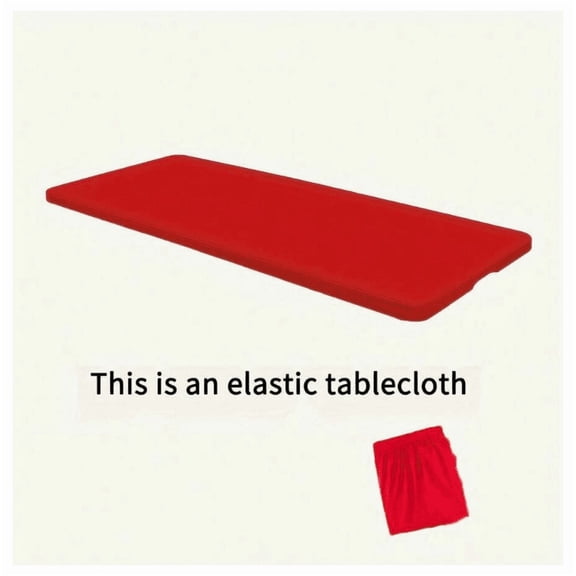 Stretchable Polyester Tablecloth - Washable, Wrinkle-Resistant Rectangular Cover For Dining & Kitchen Parties-Red(6ft/30*72inch/76*183cm)