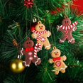 thumbnail image 6 of 12 Pack Gingerbread Man Ornaments Christmas Tree Decorations, 3 inch Tall Gingerman Hanging Christmas Tree Ornament Holiday Decor, 6 of 9