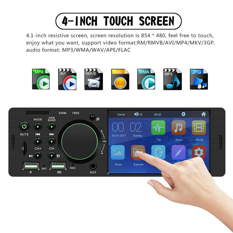 4.1 Inch Touch Screen Car Mp5 Player Car Radio General Car Supplies,black