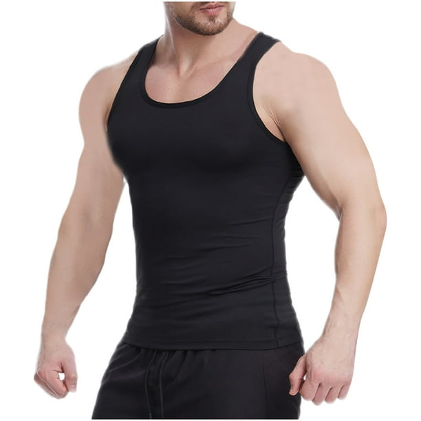 pstuiky Camisetas sin mangas para hombre, Camiseta deportiva y de fitness sin mangas de secado rápido de color liso para hombre. Camisas de hombre l