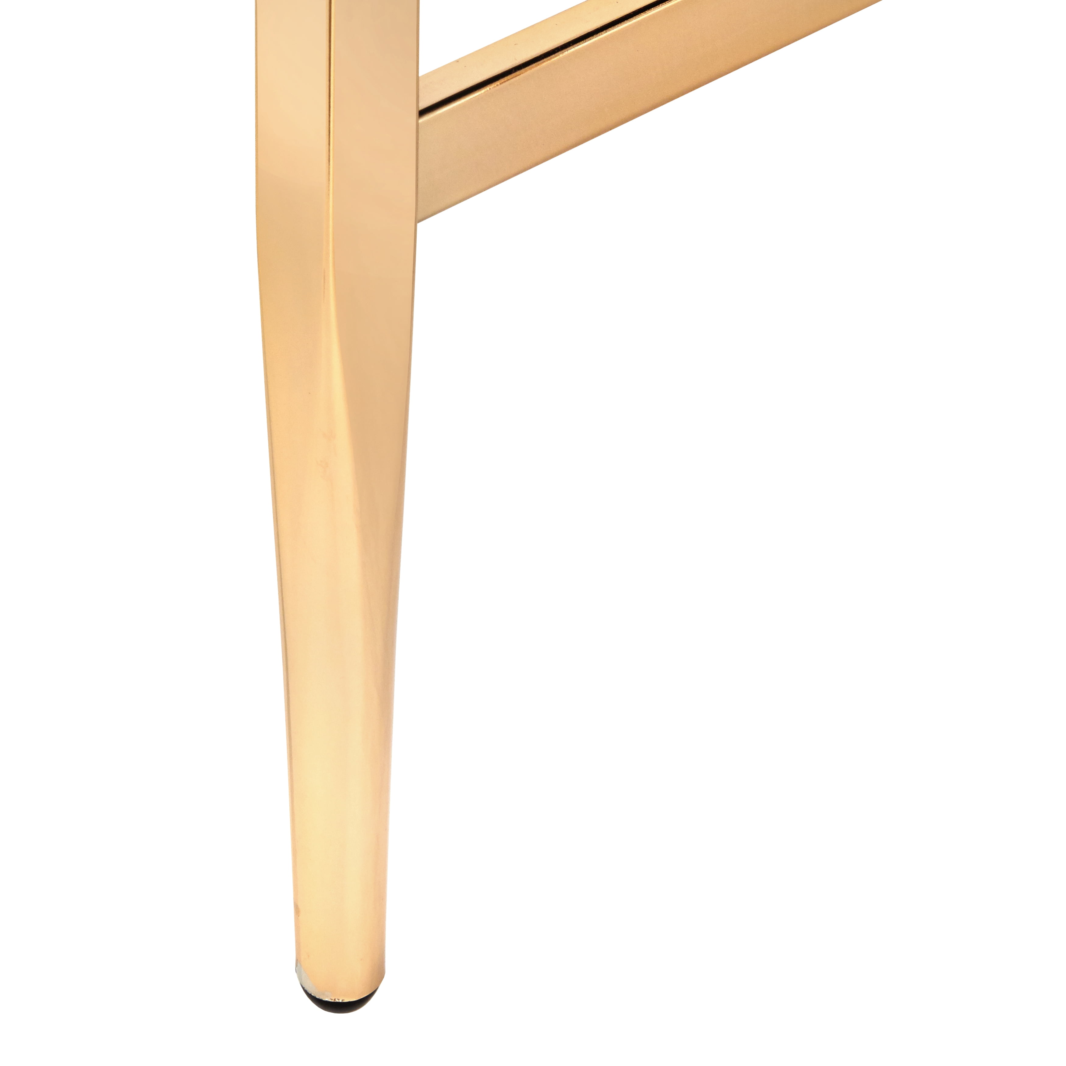 TMS Thayer Writing Desk, 2-Tier Glass Top Mid-Century, Black and Gold Finish