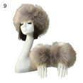 thumbnail image 2 of Zhaomeidaxi Women's Faux Fur Hat for Winter with Stretch Cossack Russion Style White Warm Cap &Wrist Cuff, 2 of 8