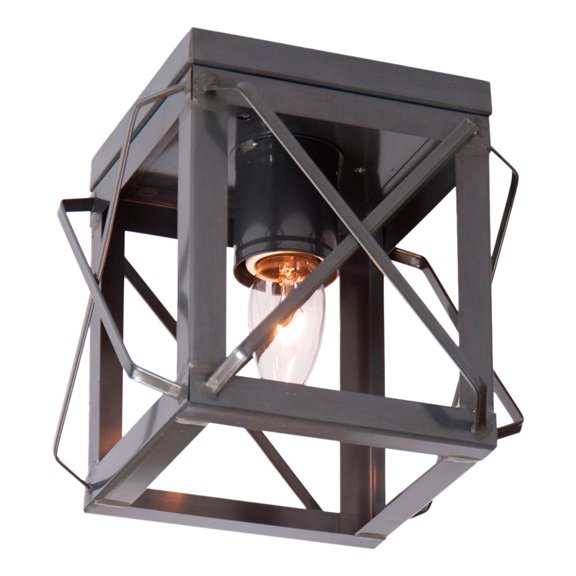 Irvins Country Tinware Irvin's Country Tinware Single Ceiling Light Folded Bars Country Tin