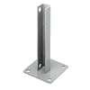 CRL PSB3AS Metallic Silver AWS Steel Stanchion for 90 Degree Rectangular Corner Posts
