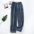 thumbnail image 4 of Pants for Women Sleeping Female Autumn Winter Thickened Coral Velvet Home Padded Plus Size Home Blue Jeans Sizes XL, 4 of 4