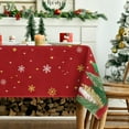 thumbnail image 2 of Christmas Tablecloth 60×84 Inch Rectangular, Christmas Trees Red Washable Table Cover for Party Picnic Dinner Decor, 2 of 5