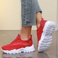 thumbnail image 3 of Women's Mesh Running Shoes Breathable Lightweight Non Slip Platform Athletic Sneakers for Gym Walking Daily Red Size 9.5, 3 of 5
