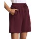thumbnail image 1 of Pantalones cortos Quenteen Quenteen hasta la rodilla para mujer, color rojo vino, 1 of 8