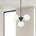 thumbnail image 2 of Dainolite 4 Light Halogen Pendant, Matte Black w/ White Opal Glass, 2 of 2