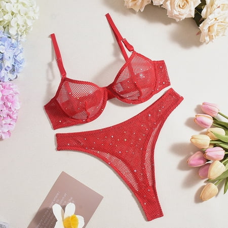 Generic Christmas Hot Sequin Hot See-through Sexy Seduction Three-Point Sexy Lingerie Suit
