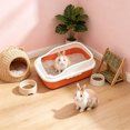 thumbnail image 6 of Plastic Cat Litter Box,12.2x8.3x6.3 Inch Open Top High-Sides Litter Pan Including Scoop,Large Odor-Free Low Entrance for Senior & All Cats,Orange, 6 of 7