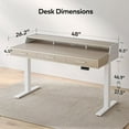 thumbnail image 4 of DESINO Electric Standing Desk with Drawers, 48"x24" Standing Desk Adjustable Height, Lifting Range 28~46" Stand Up Desk ,Sit Stand Home Office Desk with Monitor Shelf, Light Walnut, 4 of 9