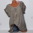 thumbnail image 1 of CEHVOM T-Shirt d'Été Décontracté à Manches Courtes pour Femme Col Rond Blouse Dos Creux, 1 of 5