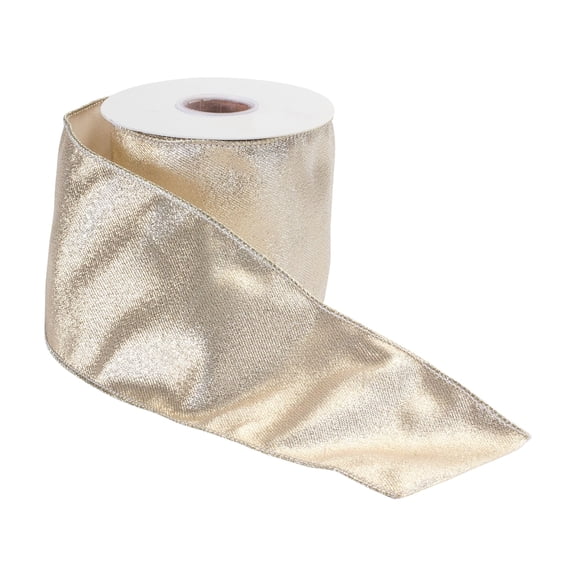 Melrose Metallic Christmas Wired Craft Ribbon - 4" x 10 Yards - Gold
