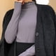thumbnail image 5 of Camiseta de manga larga con cuello alto y ribete de lechuga para mujer Adepaton BST2001324-6, 5 of 6