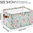 thumbnail image 3 of GZHJMY Watercolor Leaves Flowers Foldable Canvas Storage Bin, Sturdy Fabric Storage Basket with Handles, Storage Cube Box for Organizing Shelf Nursery Toy Closet 1PCS#1127, 3 of 7