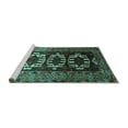 thumbnail image 2 of Ahgly Company Machine Washable Indoor Rectangle Persian Turquoise Blue Traditional Area Rugs, 7' x 9', 2 of 4
