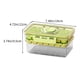 thumbnail image 3 of Juego de bandeja de cubitos de hielo con caja de almacenamiento, capacidad de 50 cubos, tapa transparente, diseño de cajón, plástico apto para uso alimentario, verde/blanco, incluye pinza para, 3 of 6
