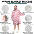 thumbnail image 5 of Wearable Oversized Blanket,Pink Breast Cancer Wearable Blanket Hoodie for Adults,Cozy Hooded Blankets with Super Pockets,Super Warm Fuzzy Pullover for Women & Men, 5 of 6