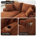 thumbnail image 4 of Aukfa Oversized Double Chaise Lounge Modular Boneless Couch for Living Room, 2 Cup Holders, 4 Pillows, Corduroy, Orange, 4 of 8