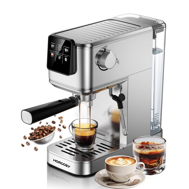 Máquina de café espresso HomCozy, 20 bares, espuma de leche con pantalla táctil