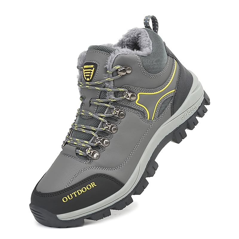 Mens Winter Hiking Shoes Fully Fur Lined Trekking Backpacking Water