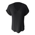 thumbnail image 4 of Womens Tops Trendy Short Sleeve V Neck Perfect Wear Womens Athletic Tops,Black,M, 4 of 5