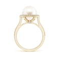 thumbnail image 2 of Angara Freshwater Cultured Pearl Halo Ring with Milgrain in 14K Yellow Gold for Women | June Birthstone Jewelry for Her, 2 of 5