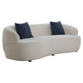 thumbnail image 4 of Cloud Curved Sofa Boucle Couch for Living Room, Modern Mid-Century Curved Backrest Upholstered Sofa, 3-Seat Sofa Couch for Home Apartment Office Studio, 2 Pillows, 86.61”W (Beige), 4 of 6