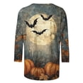 thumbnail image 3 of VKOYWKM Women Halloween T Shirts 3/4 Sleeve Pumpkin T Shirts Casual Crew Neck Halloween Tops Spooky Pumpkin Graphic Tee, 3 of 4