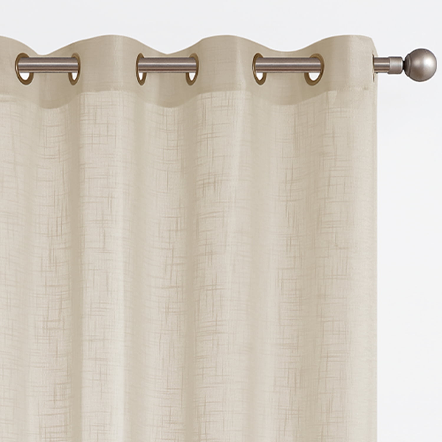 CURTAINKING Taupe Sheer Curtains Panels set of 2 Living Room Weave