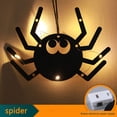 thumbnail image 5 of Lámpara colgante de Halloween Decoración de luces góticas de madera para fiesta de club (arañas), 5 of 5