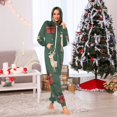 thumbnail image 6 of White Reindeer with Christmas Gift Adult's Hoodie Onesie Jumpsuit One-Piece Pajamas with Zipper Unisex for Holiday L, 6 of 7