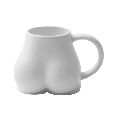 

Ksruee Butt Mug | Novelty Ceramic Coffee Mug | Funny Tea Cup 300ml Butt Ceramic Coffee Mug Buttock Mug Cup for Coffee Milk Tea Juice White