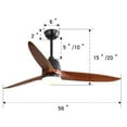 thumbnail image 3 of 56 Ceiling Fan Light 6-Speed Remote Energy-saving DC Motor Matte Black, 3 of 8