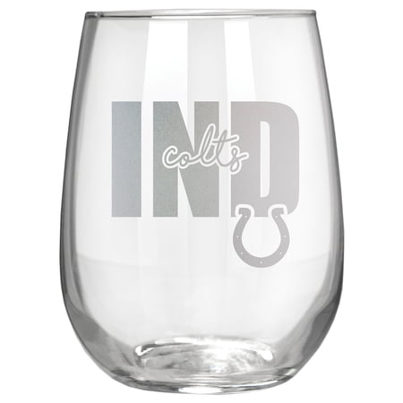 Indianapolis Colts Etched 17oz. City Stemless Wine Glass