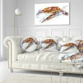 thumbnail image 3 of Designart Brown Sea Turtle Watercolor - Contemporary Animal Throw Pillow - 12x20, 3 of 5