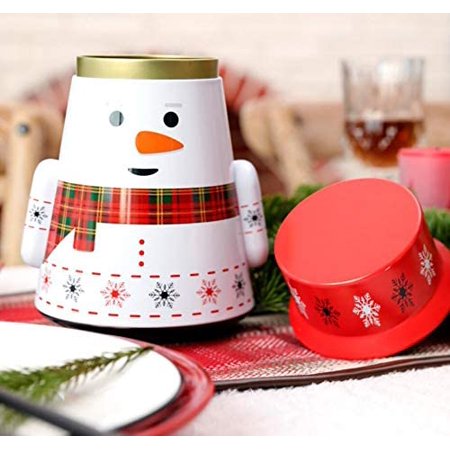 Tins tinplate bombita caja embossing ango Cookie Jars Snowman Shape Christmas Cookie Tins with Lids Empty Cookie