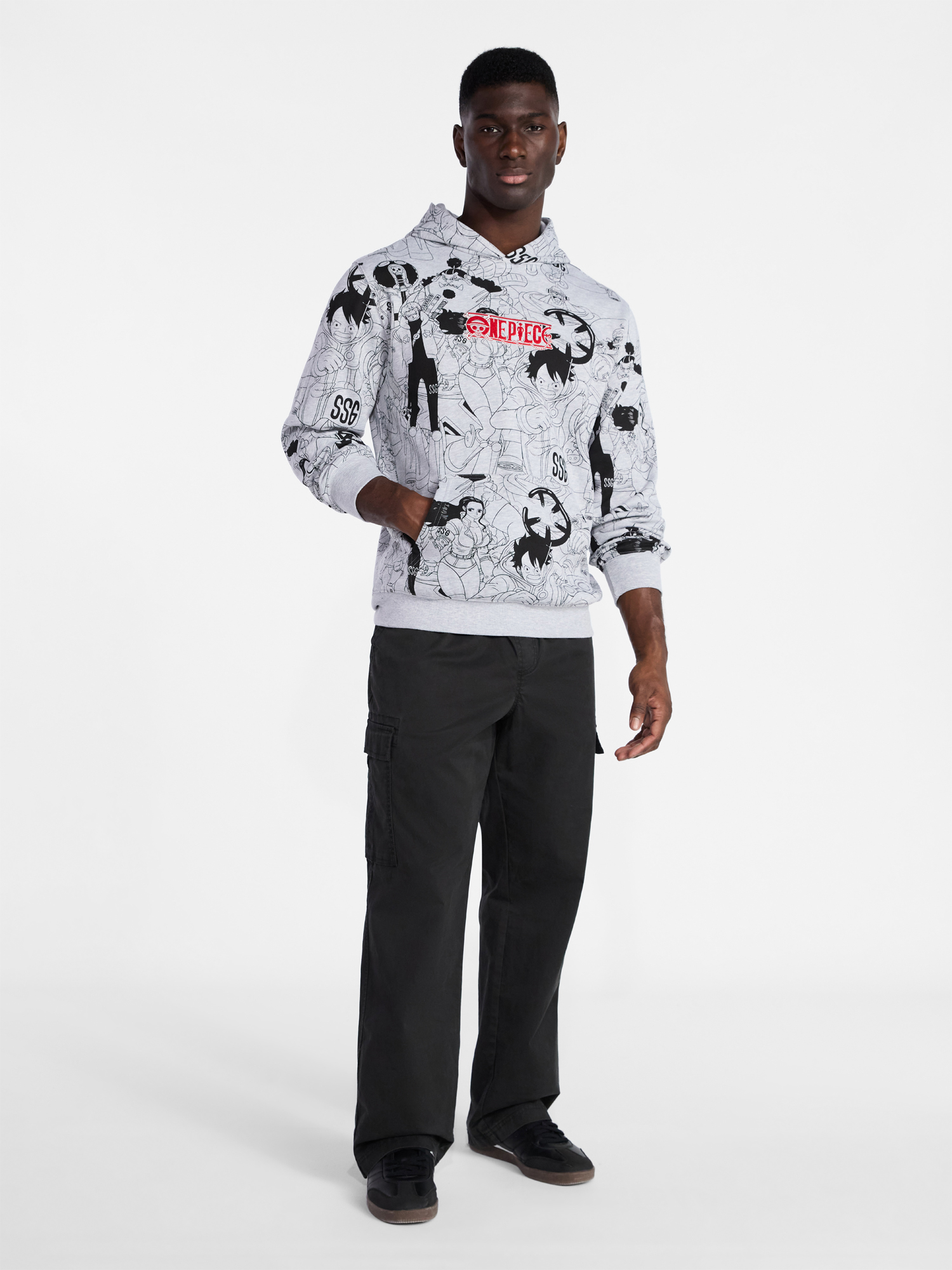 One Piece Men's and Big Men's Graphic Fleece Hoodie with Long Sleeves, Sizes XS-4XL