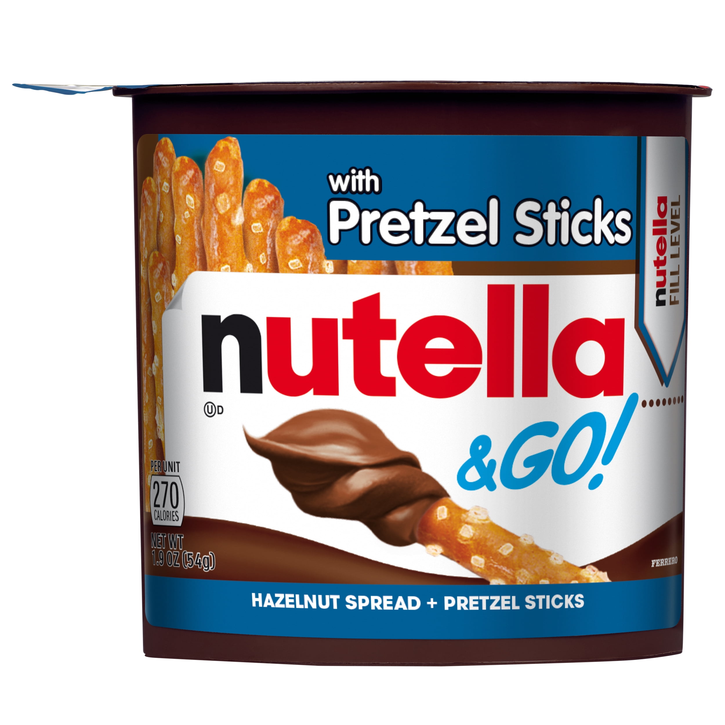 Nutella & GO! Hazelnut and Cocoa Spread with Pretzel Sticks, Snack Pack, Great for Holiday Stocking Stuffers, 1.9 oz