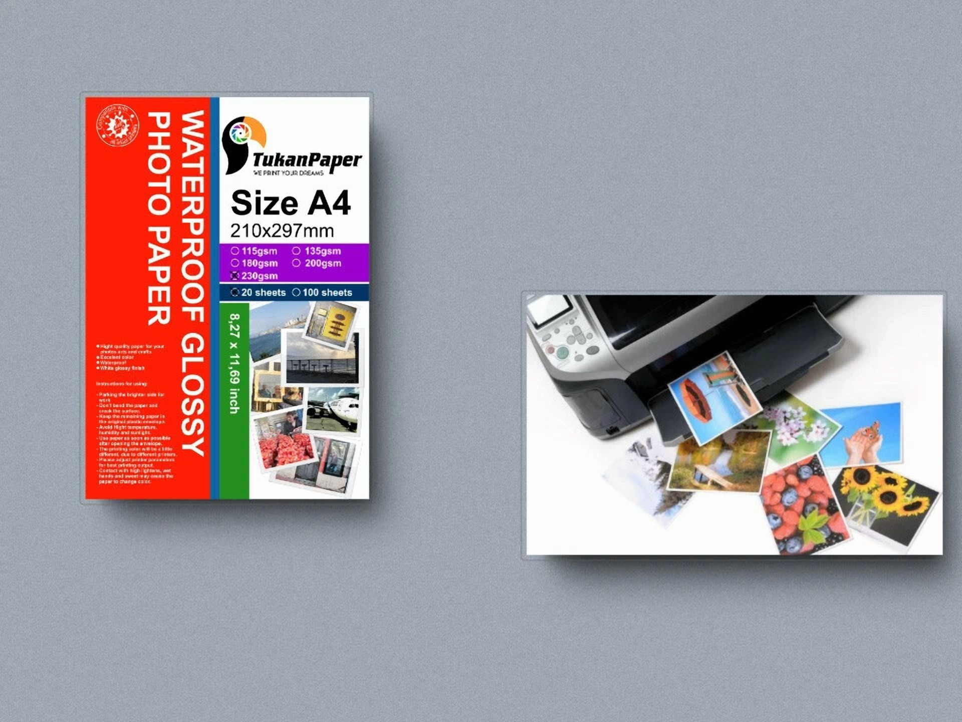 CIRCLE- Photography 200Gsm Glossy White Paper 8.3"X11.7" A4 Size 20 Sheets Weight