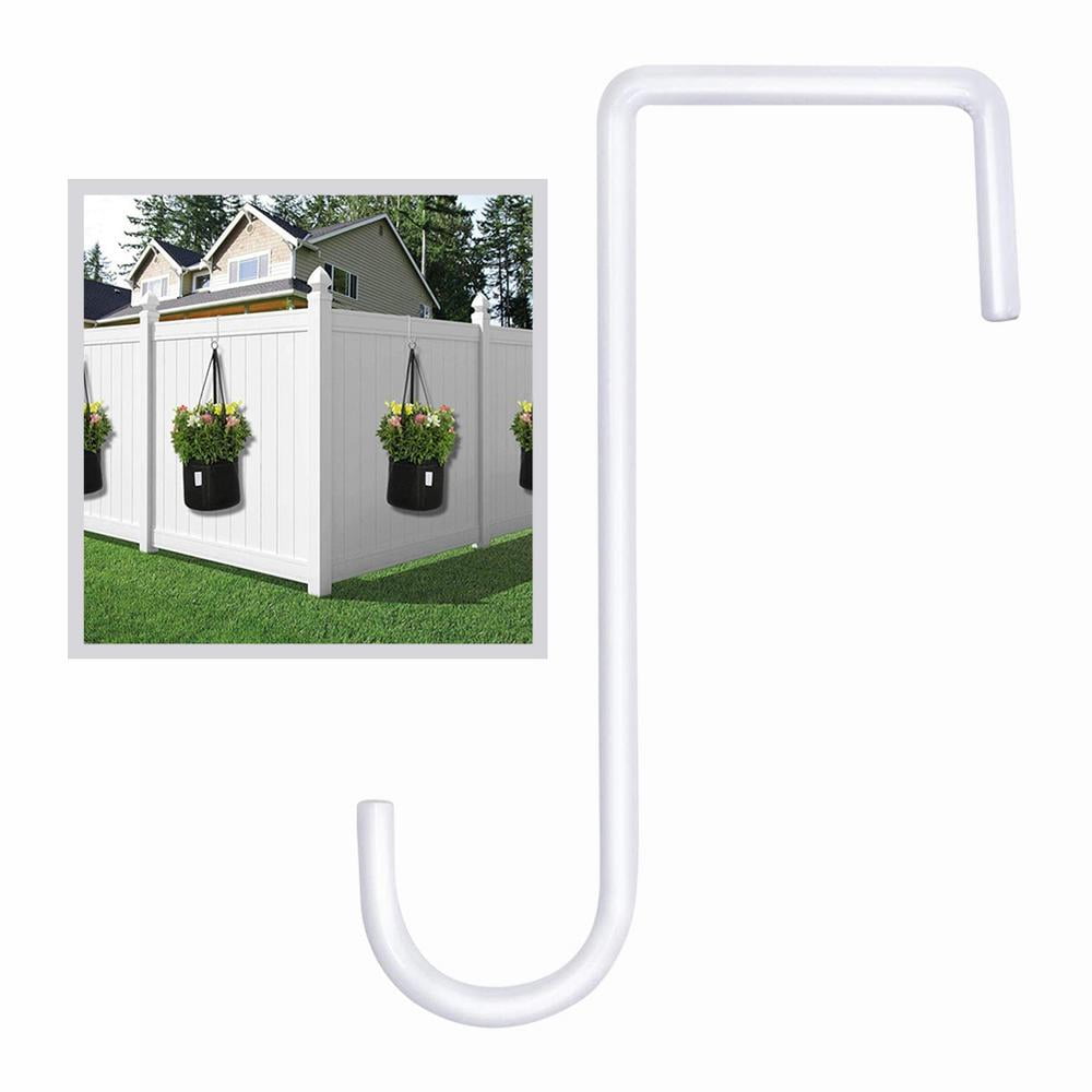 Lacyie 10PCS Vinyl Fence Hook Patio Hook White Powder Coated Steel